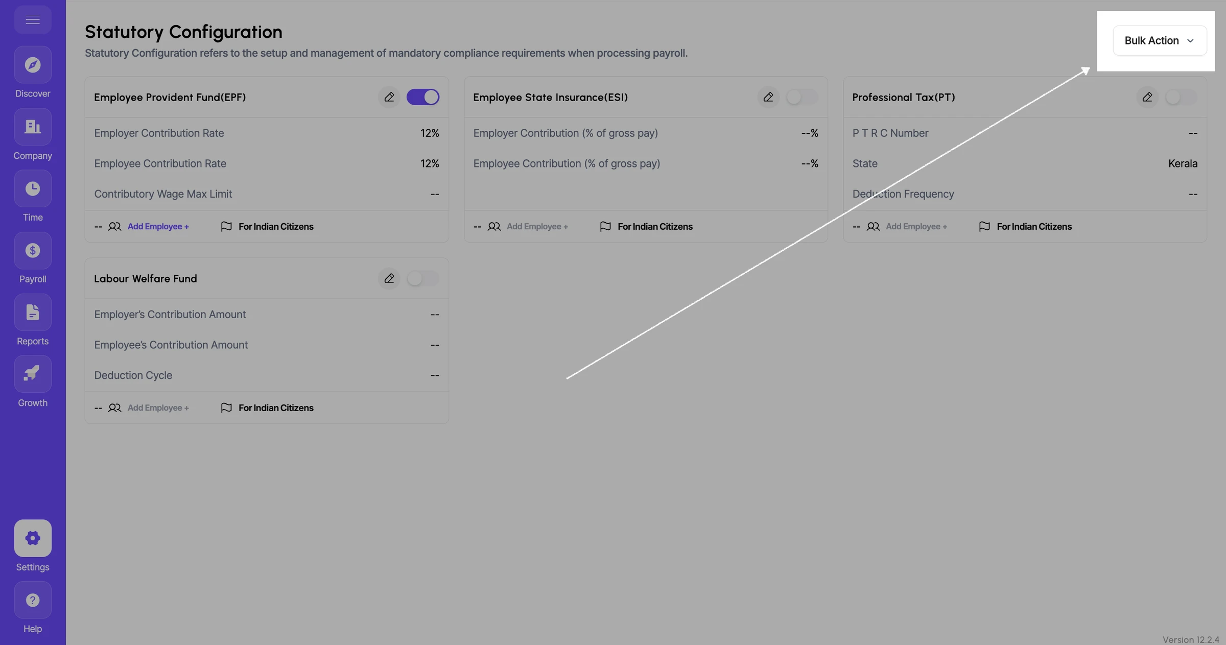 Statutory Compliance – Bulk Upload Through Excel